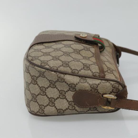 GUCCI GG Supreme Web Sherry Line Bag Pvc Beige Gold 89 02 032 - Picture 4 of 16